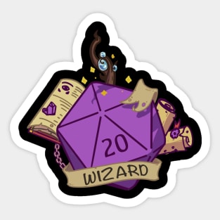 Dnd Wizard D20 dice Sticker